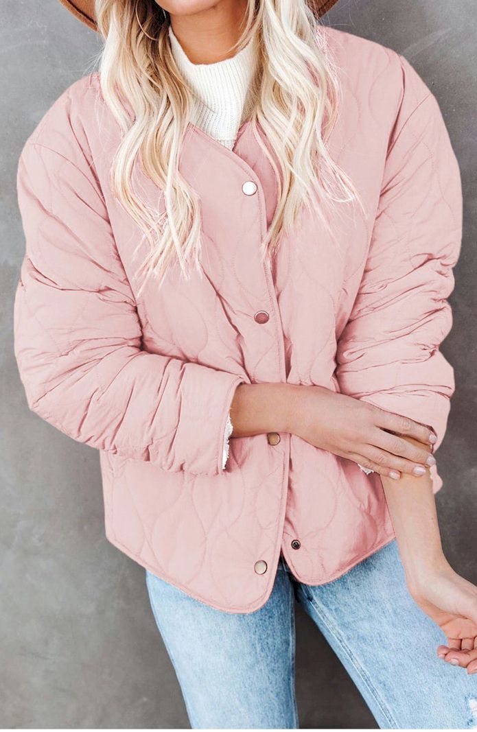 Pink Buttoned Double-sided Coat