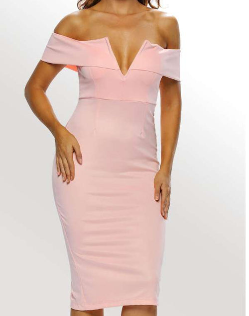 Load image into Gallery viewer, Flirty and Fun: Elevate Your Style with our Bold Pink Midi Dress!
