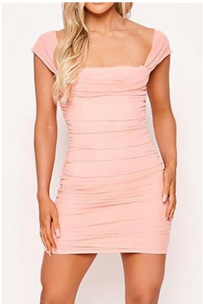 Load image into Gallery viewer, Be Bold, Be Beautiful: Make a Statement in our Head-Turning Pink Slim Mini Dress
