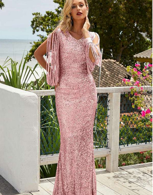 Load image into Gallery viewer, Sequin-Embellished Maxi Dress: The Ultimate in Luxury and Elegance
