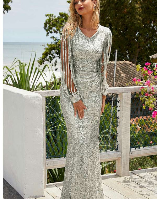 Load image into Gallery viewer, Sequin-Embellished Maxi Dress: The Ultimate in Luxury and Elegance
