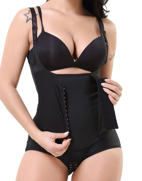 Load image into Gallery viewer, Open  Crotch Adjustable Shoulder Straps Waist Trainer Boysuit Shapewear
