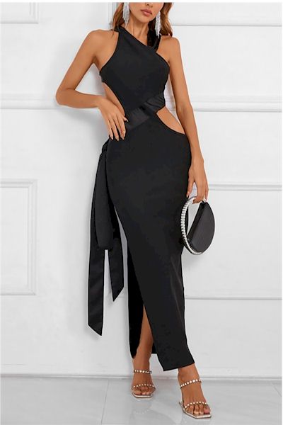 Sexy Slit Backless Lace-Up Slight Stretch Luxury Evening Gown