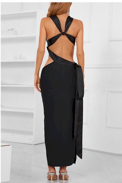 Load image into Gallery viewer, Sexy Slit Backless Lace-Up Slight Stretch Luxury Evening Gown
