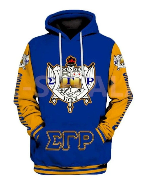 Load image into Gallery viewer, Sigma Gamma Rho All Over Hoodie Zipper, Pullover, Sweatshirt
