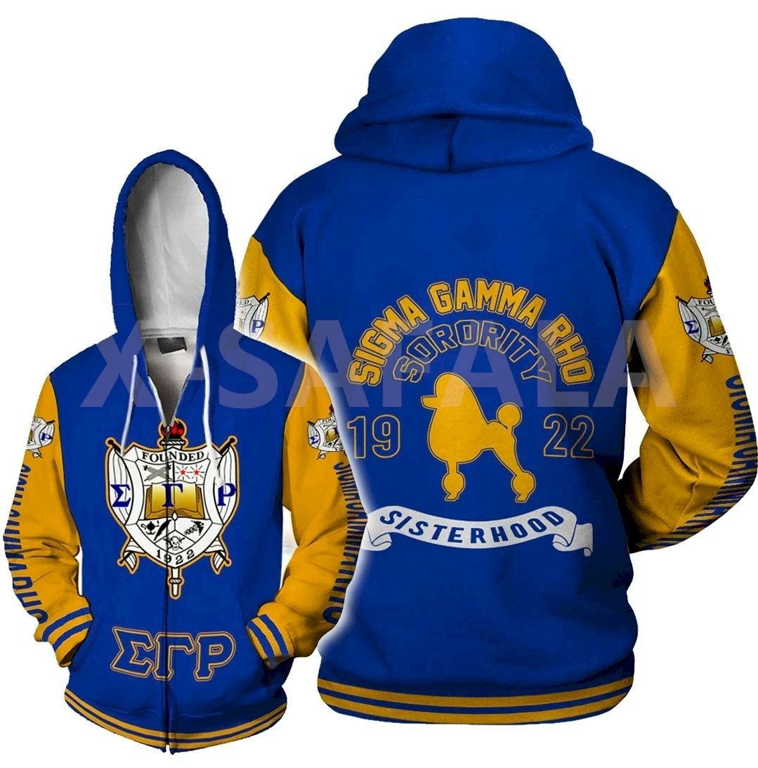 Sigma Gamma Rho All Over Hoodie Zipper, Pullover, Sweatshirt