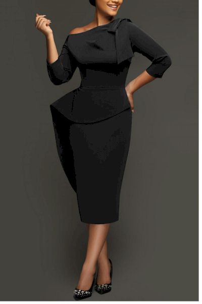 Load image into Gallery viewer, Stretchy Three-Quarter Sleeve Stylish Midi Dress
