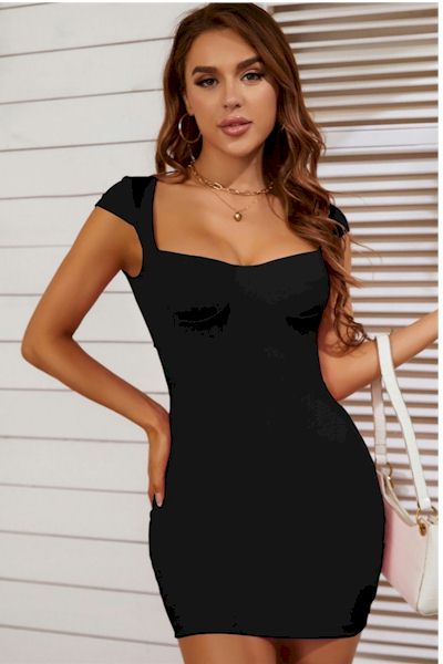 Load image into Gallery viewer, Show Off Your Curves in Style with this Sleek and Flattering Stretchy Slim Mini Dress
