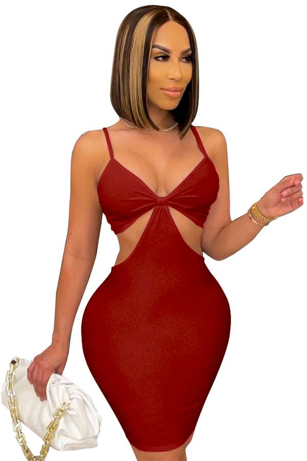 Look Absolutely Stunning In This Wine Red Bodycon Mini