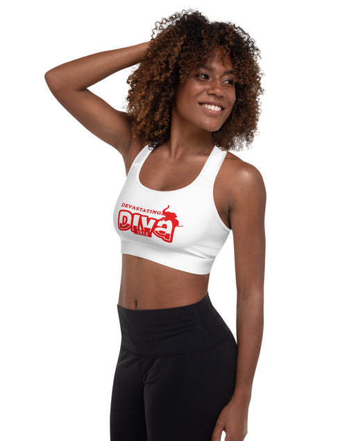 Load image into Gallery viewer, Divastating Diva Padded Sports Bra
