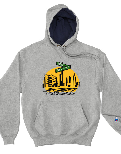 Load image into Gallery viewer, Rebuild black Wall Street Champion Hoodie
