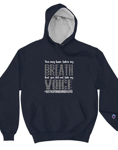 Load image into Gallery viewer, Navy Black Lives Matter Hoodie - Justice For George Floyd
