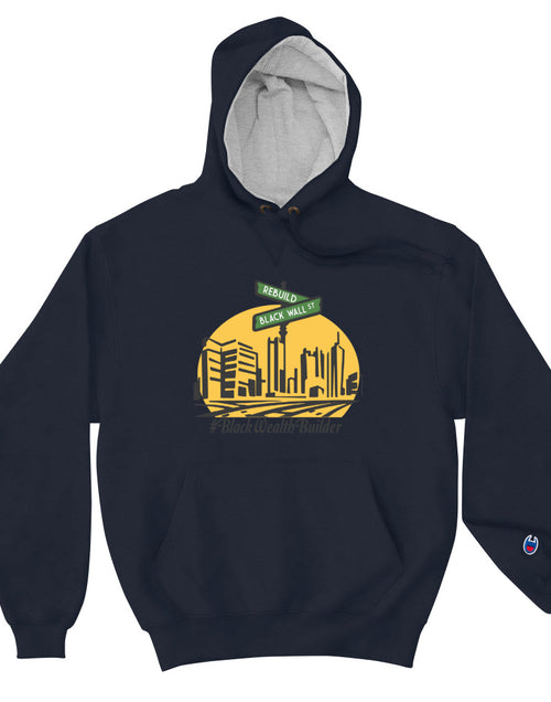 Load image into Gallery viewer, Rebuild black Wall Street Champion Hoodie
