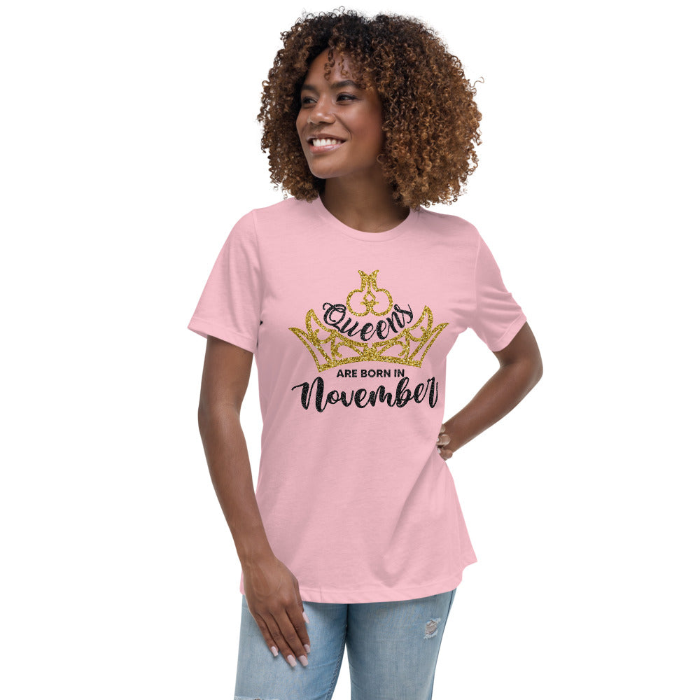 Queens Are Born In November Lt Women's Relaxed T-Shirt