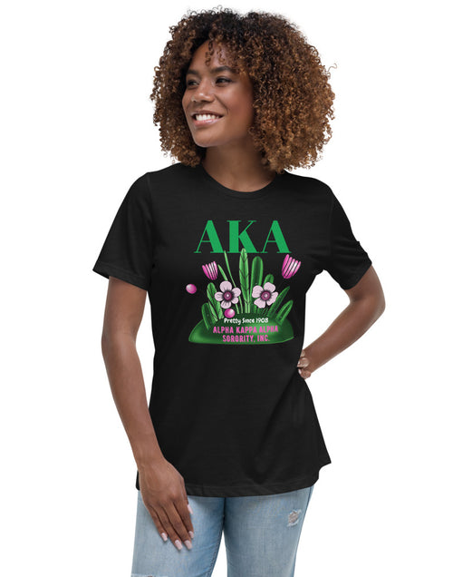 Load image into Gallery viewer, Alpha Kappa Alpha pretty Since 1908  T-Shirt Black 
