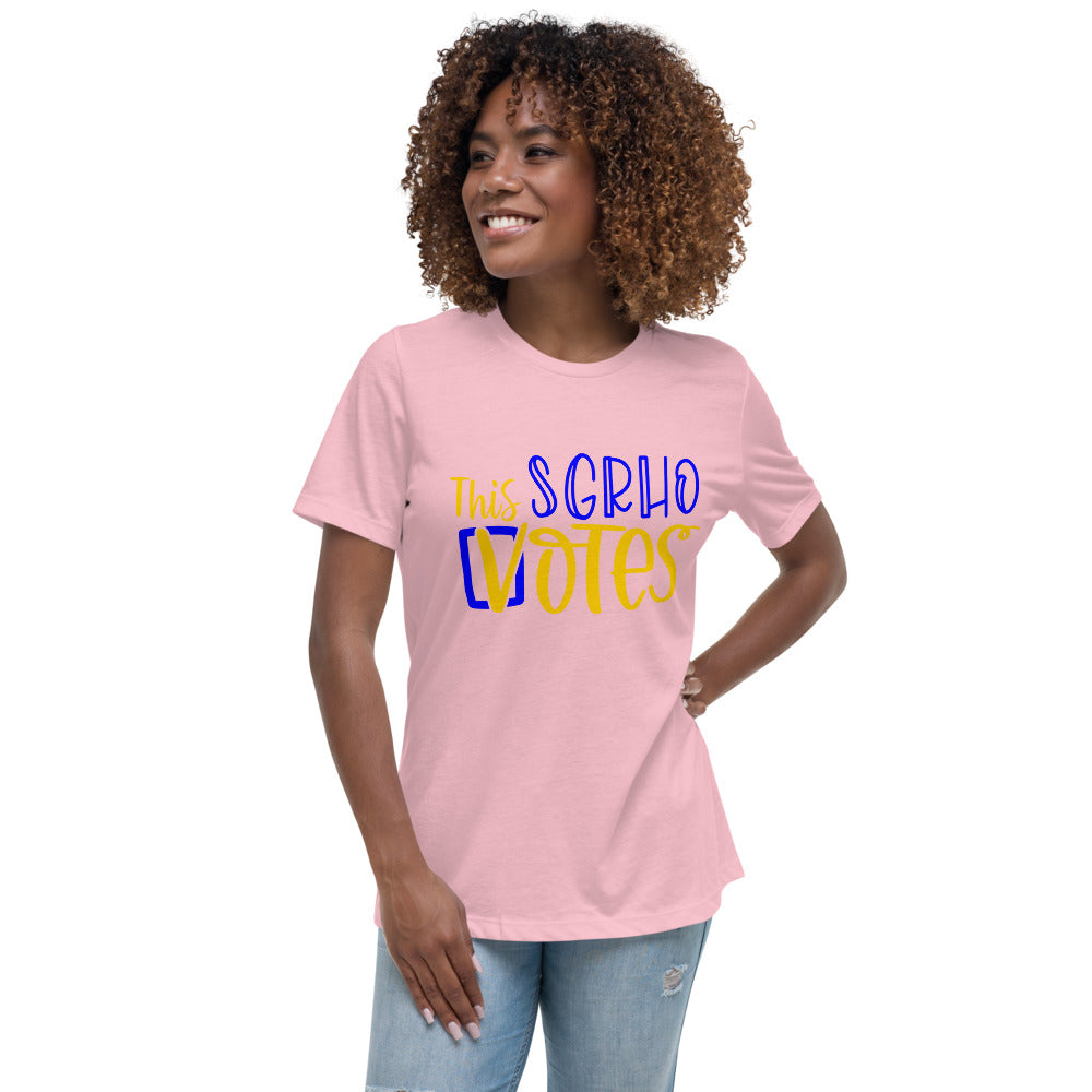 This SGRHO Votes Sigma Gamma Rho T-Shirt Pink