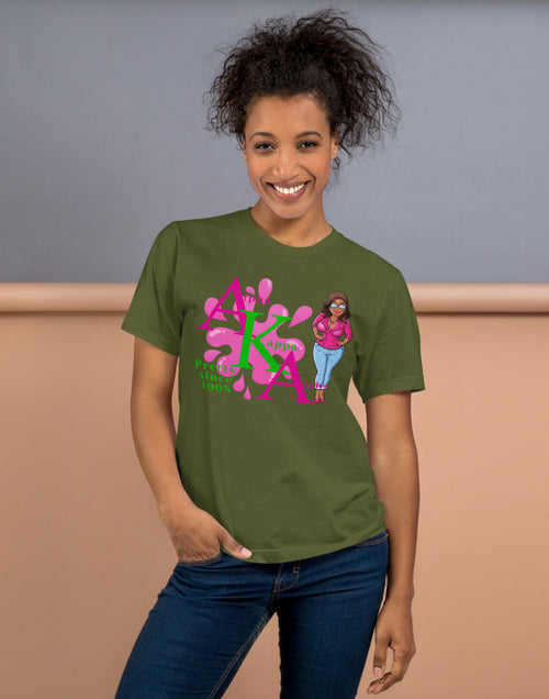 Load image into Gallery viewer, Alpha Kappa Alpha - Pretty Since 1908 AKA T-Shirt Army Green
