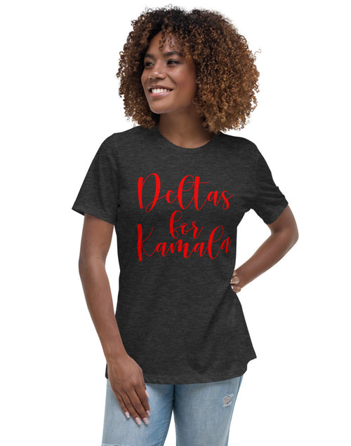 Load image into Gallery viewer, Deltas For Kamala Women&#39;s Relaxed T-Shirt Gray
