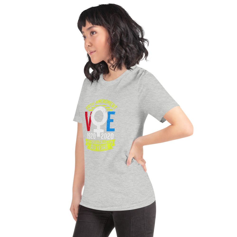 Celebrating 100 Years of Voting Tshirt Gray 