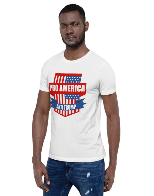 Load image into Gallery viewer, White Pro-American, Anti-Trump Short Sleeve Unisex T-shirt
