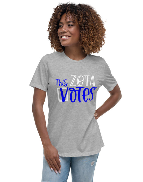 Load image into Gallery viewer, This Zeta Votes Women&#39;s Zeta Phi Beta T-Shirt Lt Gray
