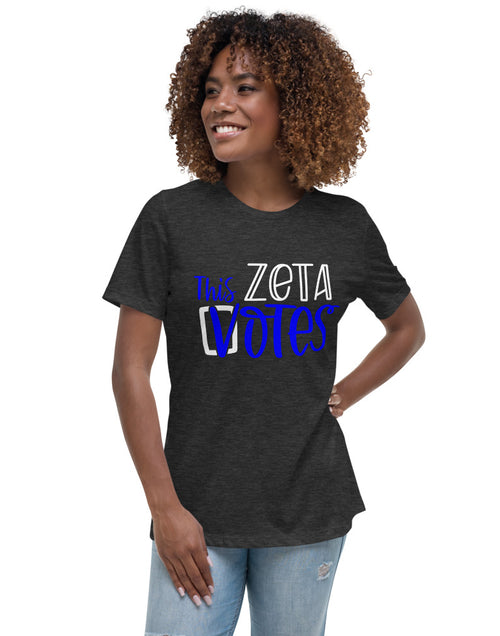 Load image into Gallery viewer, This Zeta Votes Women&#39;s Zeta Phi Beta T-Shirt Gray
