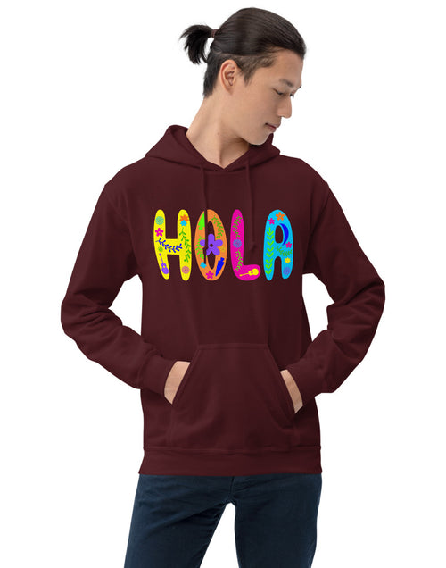 Load image into Gallery viewer, Hola Colorful Unisex Hoodie
