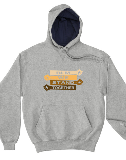 Load image into Gallery viewer, BLM Gray We Stand Together Champion Hoodie
