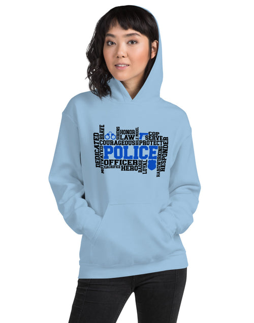 Load image into Gallery viewer, Police Word Art Unisex Hoodie
