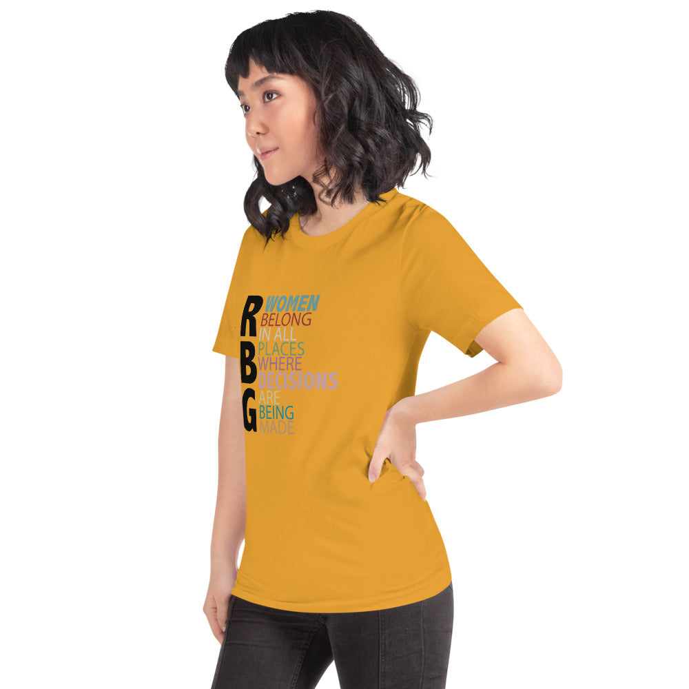 RGB Women Belong In All Places... Short-Sleeve Unisex T-Shirt