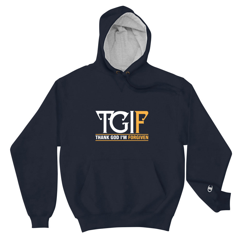 Thank God I Am Forgiven Champion Hoodie Navy