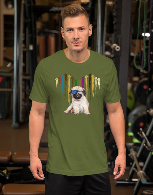 Load image into Gallery viewer, Pro Human Rights - Pro American Doggy Green T-Shirt
