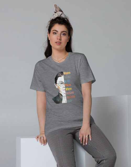 Load image into Gallery viewer, RBG Women Belong in All Places .. Unisex Organic Cotton T-Shirt
