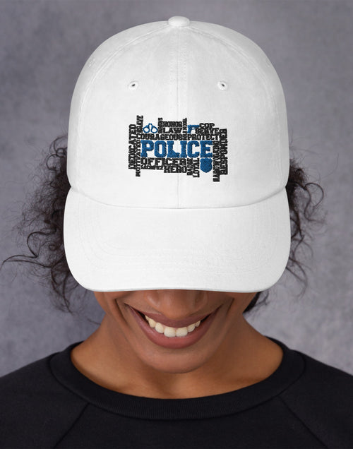 Load image into Gallery viewer, Police Word Art Dad hat
