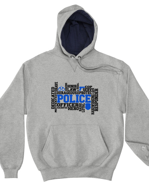 Load image into Gallery viewer, Police Word Art Champion Hoodie
