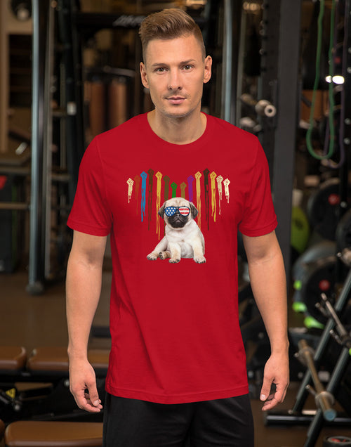 Load image into Gallery viewer, Pro Human Rights - Pro American Doggy Short-Sleeve Unisex Red T-Shirt
