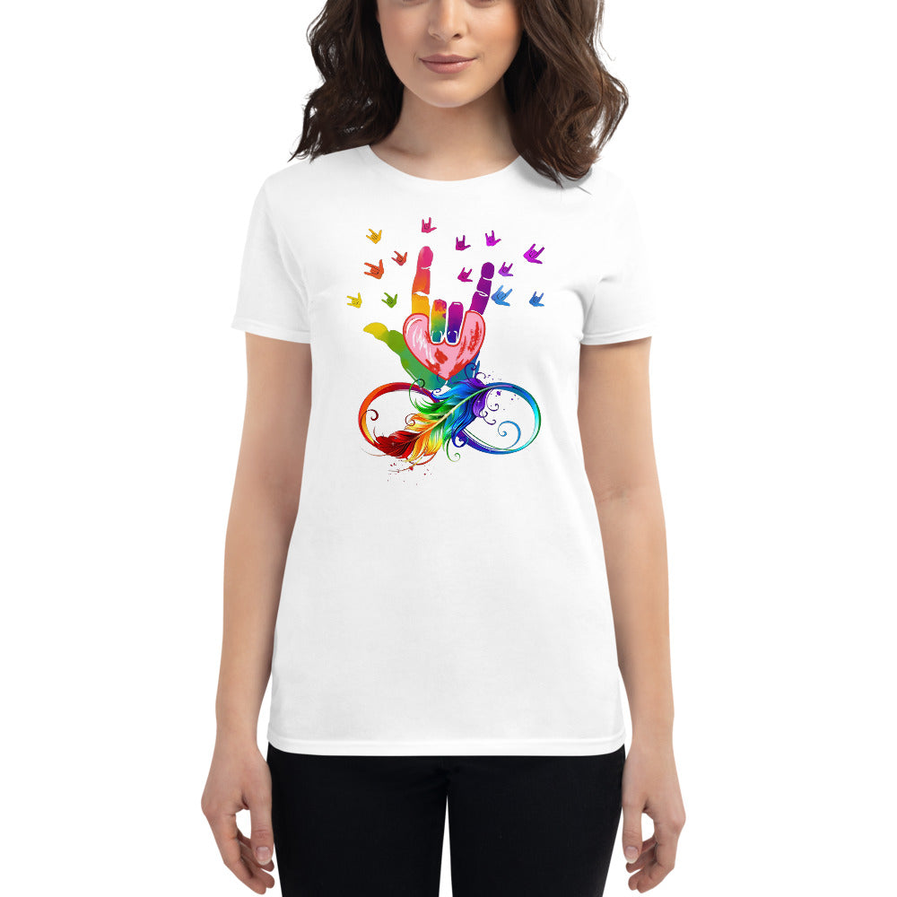 Peace and Love Women's short sleeve t-shirt