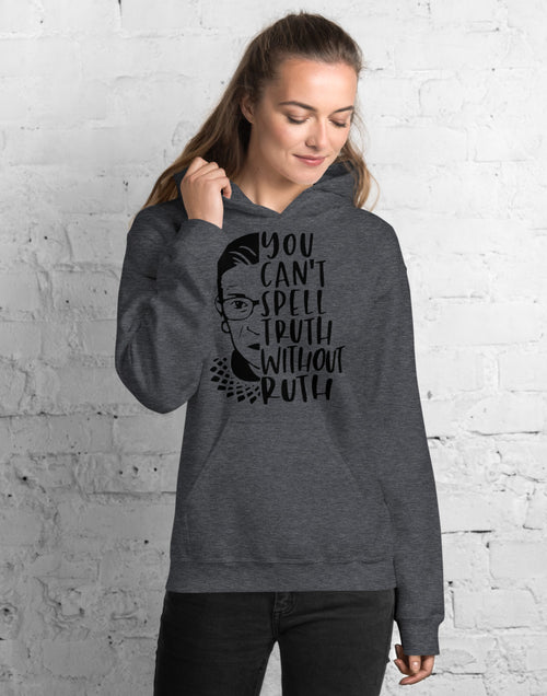 Load image into Gallery viewer, You Can&#39;t Spell Truth Without Ruth Dark Gray Unisex Hoodie
