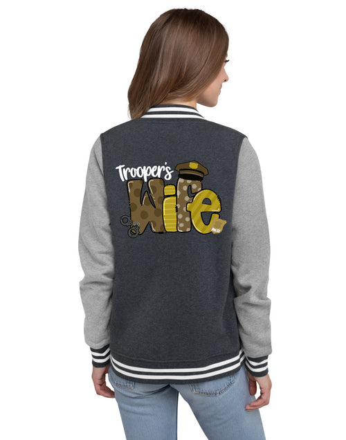 Load image into Gallery viewer, Trooper&#39;s Wife Women&#39;s Letterman Jacket
