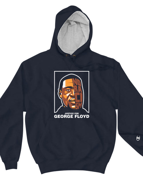 Load image into Gallery viewer, George Floyd - No Racism Champion Hoodie Navy
