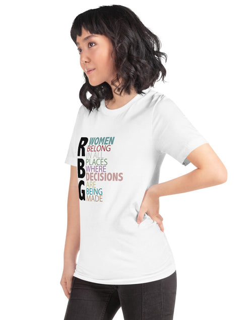 Load image into Gallery viewer, RGB Women Belong In All Places... Short-Sleeve Unisex T-Shirt
