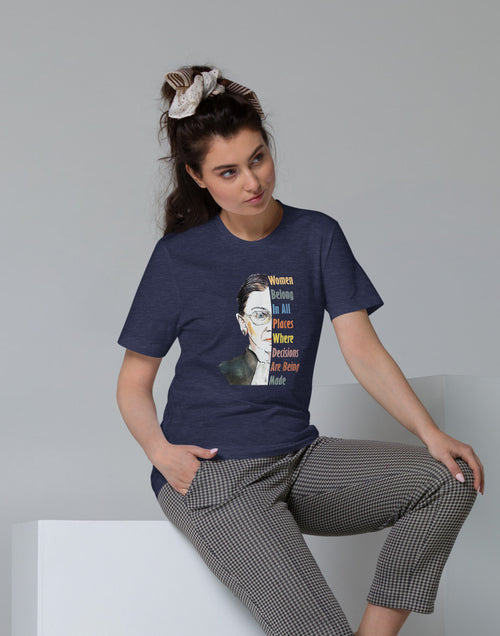 Load image into Gallery viewer, RBG Women Belong in All Places .. Unisex Organic Cotton T-Shirt
