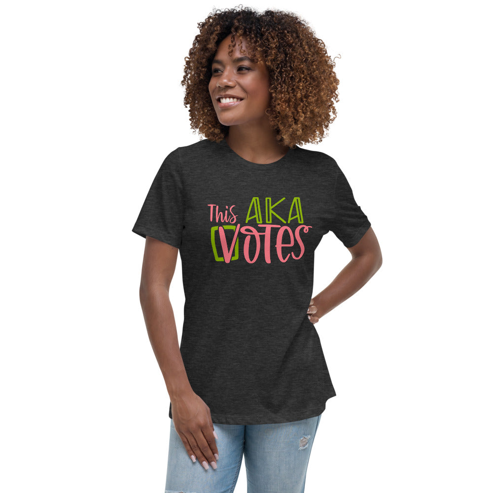 This AKA Votes "Team Kamala" Dark Alpha Kappa Alpha Gray  Tshirt