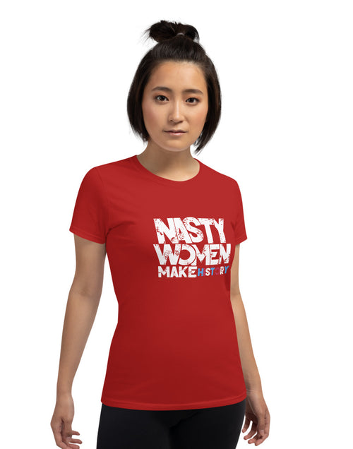 Load image into Gallery viewer, Nasty Women Make History Women&#39;s short sleeve t-shirt
