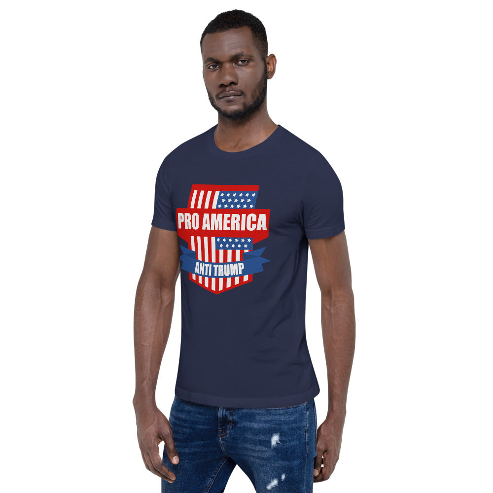 Pro-American, Anti-Trump Short Sleeve Navy T-shirt