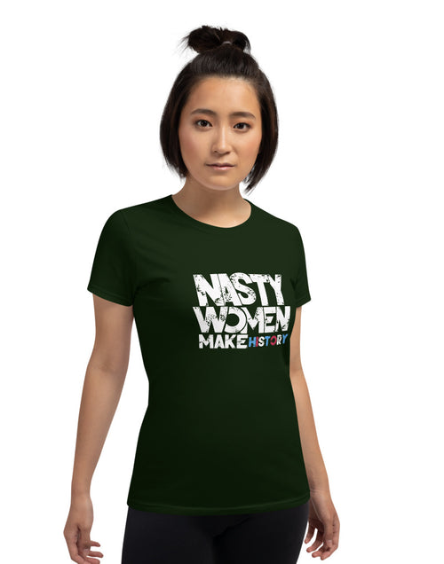 Load image into Gallery viewer, Nasty Women Make History Women&#39;s short sleeve t-shirt
