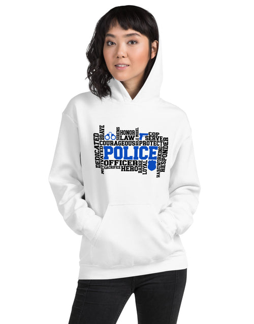 Load image into Gallery viewer, Police Word Art Unisex Hoodie
