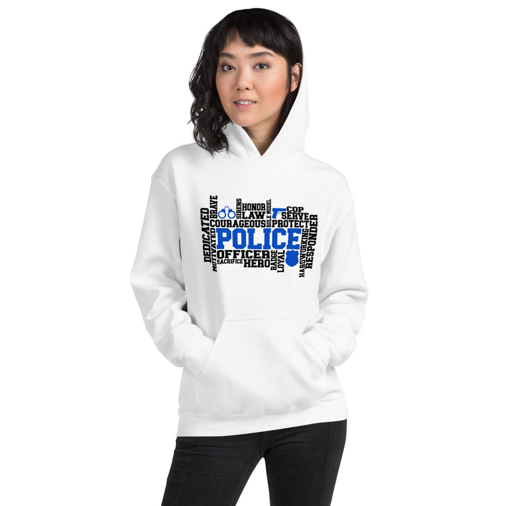 Police Word Art Unisex Hoodie