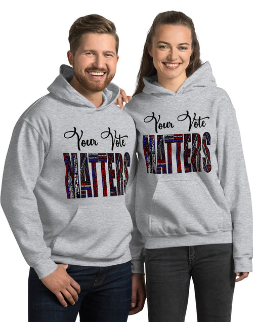 Load image into Gallery viewer, Your Vote Matters Unisex Hoodie Gray
