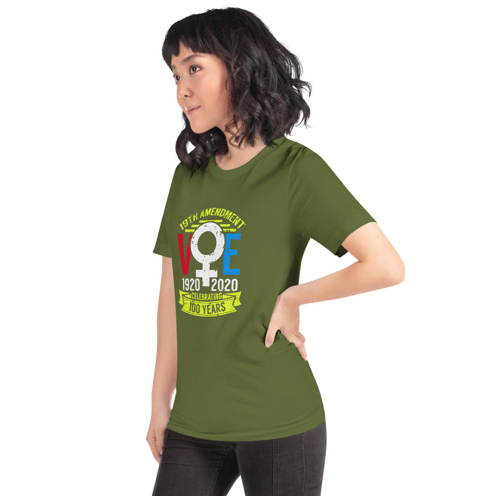 Celebrating 100 Years of Voting Tshirt Green